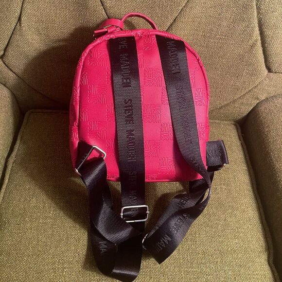 Steve Madden Embossed Pattern Crimson Red Mini Backpack NEW WITH TAGS Rare main image 12